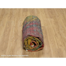 Load image into Gallery viewer, 7&#39;10&quot;x10&#39; Golden Yellow, Sari Silk With Oxidized Wool, Broken And Erased Persian Pattern, Hand Knotted, Oriental Rug FWR551334
