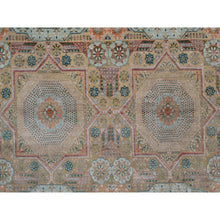 Load image into Gallery viewer, 9&#39;x12&#39;1&quot; Wood Brown, Hand Knotted, Mamluk Design With Geometric Medallions, Textured Wool And Silk, Oriental Rug FWR551340