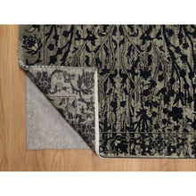 Load image into Gallery viewer, 8&#39;10&quot;x12&#39; Onyx Black, Broken And Erased Willow And Cypress Tree Design, 100% Ghazni Afghan Wool, Soft And Pliable, Hand Knotted, Oriental Rug FWR551352