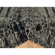 Load image into Gallery viewer, 8&#39;10&quot;x12&#39; Onyx Black, Broken And Erased Willow And Cypress Tree Design, 100% Ghazni Afghan Wool, Soft And Pliable, Hand Knotted, Oriental Rug FWR551352
