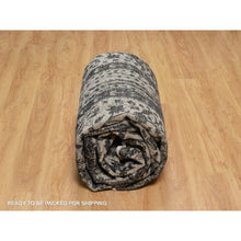 Load image into Gallery viewer, 8&#39;10&quot;x12&#39; Onyx Black, Broken And Erased Willow And Cypress Tree Design, 100% Ghazni Afghan Wool, Soft And Pliable, Hand Knotted, Oriental Rug FWR551352