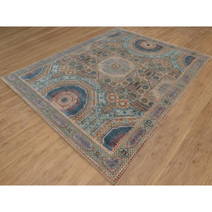 8'x10'2" Lark Brown, Textured Wool And Silk, Mamluk Design With Star Medallion, Hand Knotted, Oriental Rug FWR551364
