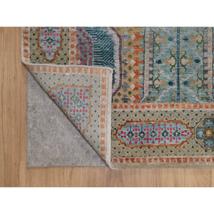 8'x10'2" Lark Brown, Textured Wool And Silk, Mamluk Design With Star Medallion, Hand Knotted, Oriental Rug FWR551364