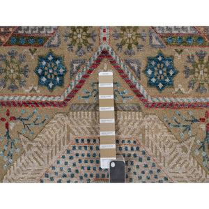 8'x10'2" Lark Brown, Textured Wool And Silk, Mamluk Design With Star Medallion, Hand Knotted, Oriental Rug FWR551364
