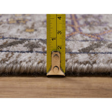 Load image into Gallery viewer, 6&#39;2&quot;x9&#39;2&quot; Snow White With Brown, Directional Vase Design, Silk With Textured Wool, Hand Knotted, Oriental Rug FWR551376