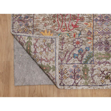 Load image into Gallery viewer, 2&#39;7&quot;x27&#39;3&quot; Alabaster White With Brown, Directional Vase Design, Hand Knotted, Silk With Textured Wool, Xl Runner, Oriental Rug FWR551388