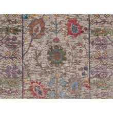 Load image into Gallery viewer, 2&#39;7&quot;x27&#39;3&quot; Alabaster White With Brown, Directional Vase Design, Hand Knotted, Silk With Textured Wool, Xl Runner, Oriental Rug FWR551388