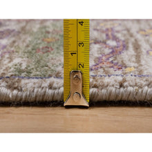 Load image into Gallery viewer, 2&#39;7&quot;x27&#39;3&quot; Alabaster White With Brown, Directional Vase Design, Hand Knotted, Silk With Textured Wool, Xl Runner, Oriental Rug FWR551388