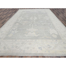 Load image into Gallery viewer, 9&#39;8&quot;x13&#39;10&quot; Misty Gray, White Wash Peshawar With All Over Leaf Design, Hand Knotted, Pure Wool, Densely Woven, Oriental Rug FWR5508