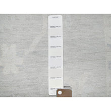 Load image into Gallery viewer, 9&#39;8&quot;x13&#39;10&quot; Misty Gray, White Wash Peshawar With All Over Leaf Design, Hand Knotted, Pure Wool, Densely Woven, Oriental Rug FWR5508