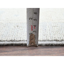 Load image into Gallery viewer, 9&#39;8&quot;x13&#39;10&quot; Misty Gray, White Wash Peshawar With All Over Leaf Design, Hand Knotted, Pure Wool, Densely Woven, Oriental Rug FWR5508