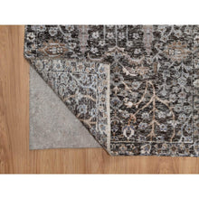 Load image into Gallery viewer, 2&#39;4&quot;x12&#39; Bistre Brown, Willow And Cypress Tree Design, Denser Weave, Textured Wool And Silk, Hand Knotted, Runner, Oriental Rug FWR551406