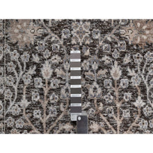 Load image into Gallery viewer, 2&#39;4&quot;x12&#39; Bistre Brown, Willow And Cypress Tree Design, Denser Weave, Textured Wool And Silk, Hand Knotted, Runner, Oriental Rug FWR551406
