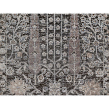 Load image into Gallery viewer, 2&#39;4&quot;x12&#39; Bistre Brown, Willow And Cypress Tree Design, Denser Weave, Textured Wool And Silk, Hand Knotted, Runner, Oriental Rug FWR551406