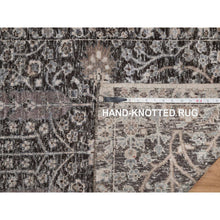 Load image into Gallery viewer, 2&#39;4&quot;x12&#39; Bistre Brown, Willow And Cypress Tree Design, Denser Weave, Textured Wool And Silk, Hand Knotted, Runner, Oriental Rug FWR551406
