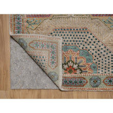 Load image into Gallery viewer, 2&#39;7&quot;x15&#39;10&quot; Lark Brown, Mamluk Design With Geometric Medallions, Textured Wool And Silk, Hand Knotted, Xl Runner, Oriental Rug FWR551412