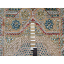 Load image into Gallery viewer, 2&#39;7&quot;x15&#39;10&quot; Lark Brown, Mamluk Design With Geometric Medallions, Textured Wool And Silk, Hand Knotted, Xl Runner, Oriental Rug FWR551412