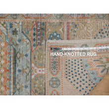 Load image into Gallery viewer, 2&#39;7&quot;x15&#39;10&quot; Lark Brown, Mamluk Design With Geometric Medallions, Textured Wool And Silk, Hand Knotted, Xl Runner, Oriental Rug FWR551412