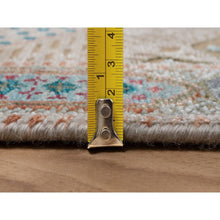 Load image into Gallery viewer, 2&#39;7&quot;x12&#39;1&quot; Almond Brown, Hand Knotted, Mamluk Design With Geometric Medallions, Textured Wool And Silk, Runner, Oriental Rug FWR551418