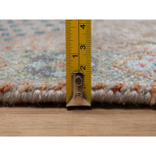Load image into Gallery viewer, 2&#39;7&quot;x10&#39; Khaki Brown, Hand Knotted, Mamluk Design With Geometric Medallions, Textured Wool And Silk, Runner, Oriental Rug FWR551424