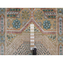 Load image into Gallery viewer, 2&#39;7&quot;x18&#39; Wood Brown, Hand Knotted, Mamluk Design With Geometric Medallions, Textured Wool And Silk, Xl Runner, Oriental Rug FWR551430