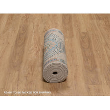 Load image into Gallery viewer, 2&#39;7&quot;x18&#39; Wood Brown, Hand Knotted, Mamluk Design With Geometric Medallions, Textured Wool And Silk, Xl Runner, Oriental Rug FWR551430