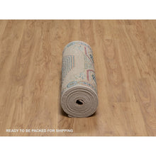 Load image into Gallery viewer, 2&#39;8&quot;x19&#39;10&quot; Almond Brown, Mamluk Design With Geometric Medallions, Hand Knotted, Textured Wool And Silk, Xl Runner, Oriental Rug FWR551436