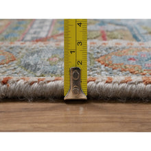 Load image into Gallery viewer, 2&#39;8&quot;x19&#39;10&quot; Almond Brown, Mamluk Design With Geometric Medallions, Hand Knotted, Textured Wool And Silk, Xl Runner, Oriental Rug FWR551436