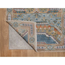 Load image into Gallery viewer, 2&#39;6&quot;x21&#39;10&quot; Lark Brown, Hand Knotted, Mamluk Design With Geometric Medallions, Textured Wool And Silk, Xl Runner, Oriental Rug FWR551442