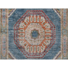Load image into Gallery viewer, 2&#39;6&quot;x21&#39;10&quot; Lark Brown, Hand Knotted, Mamluk Design With Geometric Medallions, Textured Wool And Silk, Xl Runner, Oriental Rug FWR551442