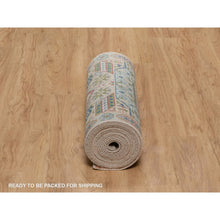 Load image into Gallery viewer, 2&#39;6&quot;x21&#39;10&quot; Lark Brown, Hand Knotted, Mamluk Design With Geometric Medallions, Textured Wool And Silk, Xl Runner, Oriental Rug FWR551442