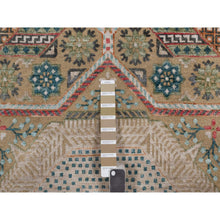 Load image into Gallery viewer, 4&#39;1&quot;x6&#39; Khaki Brown, Mamluk Design With Star Medallion, Hand Knotted, Textured Wool And Silk, Oriental Rug FWR551472