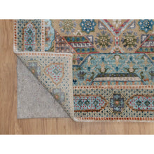 Load image into Gallery viewer, 4&#39;1&quot;x6&#39; Khaki Brown, Hand Knotted, Mamluk Design With Star Medallion, Textured Wool And Silk, Oriental Rug FWR551478