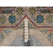 Load image into Gallery viewer, 4&#39;1&quot;x6&#39; Khaki Brown, Hand Knotted, Mamluk Design With Star Medallion, Textured Wool And Silk, Oriental Rug FWR551478