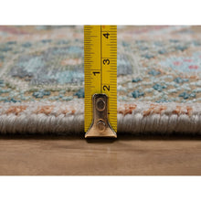 Load image into Gallery viewer, 4&#39;1&quot;x6&#39; Khaki Brown, Hand Knotted, Mamluk Design With Star Medallion, Textured Wool And Silk, Oriental Rug FWR551478