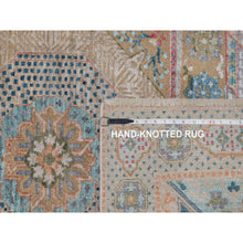 Load image into Gallery viewer, 4&#39;1&quot;x6&#39; Khaki Brown, Hand Knotted, Mamluk Design With Star Medallion, Textured Wool And Silk, Oriental Rug FWR551478