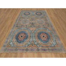 Load image into Gallery viewer, 9&#39;1&quot;x12&#39;2&quot; Dark Vanilla Brown, Mamluk Design With Geometric Medallion, Textured Wool And Silk, Hand Knotted, Oriental Rug FWR551502