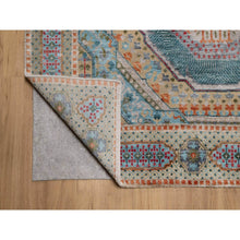 Load image into Gallery viewer, 9&#39;1&quot;x12&#39;2&quot; Dark Vanilla Brown, Mamluk Design With Geometric Medallion, Textured Wool And Silk, Hand Knotted, Oriental Rug FWR551502