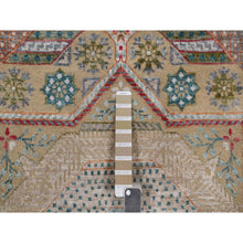 Load image into Gallery viewer, 9&#39;1&quot;x12&#39;2&quot; Dark Vanilla Brown, Mamluk Design With Geometric Medallion, Textured Wool And Silk, Hand Knotted, Oriental Rug FWR551502