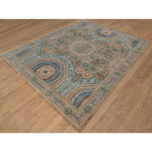 Load image into Gallery viewer, 8&#39;x10&#39; Wood Brown, Hand Knotted, Mamluk Design With Star Medallion, Textured Wool And Silk, Oriental Rug FWR551508