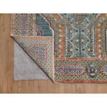Load image into Gallery viewer, 8&#39;x10&#39; Wood Brown, Hand Knotted, Mamluk Design With Star Medallion, Textured Wool And Silk, Oriental Rug FWR551508