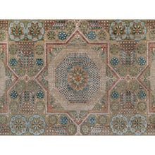 Load image into Gallery viewer, 8&#39;x10&#39; Wood Brown, Hand Knotted, Mamluk Design With Star Medallion, Textured Wool And Silk, Oriental Rug FWR551508
