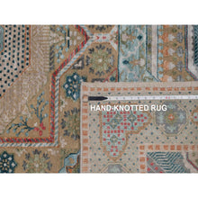 Load image into Gallery viewer, 8&#39;x10&#39; Wood Brown, Hand Knotted, Mamluk Design With Star Medallion, Textured Wool And Silk, Oriental Rug FWR551508