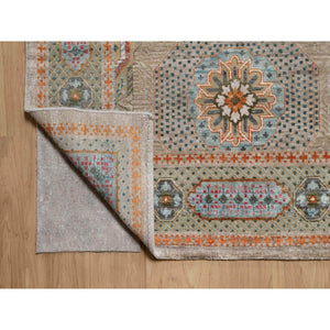 12'x18'3" Lark Brown, Mamluk Design With Geometric Medallions, Hand Knotted, Textured Wool And Silk, Xl, Oversized, Oriental Rug FWR551520