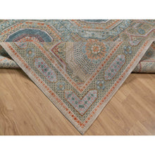Load image into Gallery viewer, 12&#39;x18&#39;3&quot; Lark Brown, Mamluk Design With Geometric Medallions, Hand Knotted, Textured Wool And Silk, Xl, Oversized, Oriental Rug FWR551520