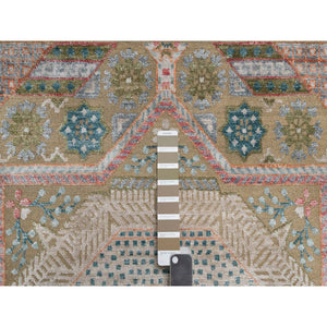 12'x18'3" Lark Brown, Mamluk Design With Geometric Medallions, Hand Knotted, Textured Wool And Silk, Xl, Oversized, Oriental Rug FWR551520