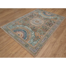 Load image into Gallery viewer, 6&#39;3&quot;x9&#39; Almond Brown, Hand Knotted, Mamluk Design With Star Medallion, Textured Wool And Silk, Oriental Rug FWR551544