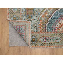 Load image into Gallery viewer, 6&#39;3&quot;x9&#39; Almond Brown, Hand Knotted, Mamluk Design With Star Medallion, Textured Wool And Silk, Oriental Rug FWR551544