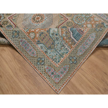 Load image into Gallery viewer, 6&#39;3&quot;x9&#39; Almond Brown, Hand Knotted, Mamluk Design With Star Medallion, Textured Wool And Silk, Oriental Rug FWR551544