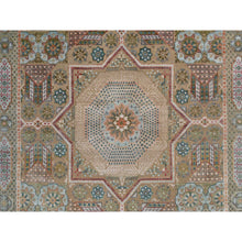 Load image into Gallery viewer, 6&#39;3&quot;x9&#39; Almond Brown, Hand Knotted, Mamluk Design With Star Medallion, Textured Wool And Silk, Oriental Rug FWR551544